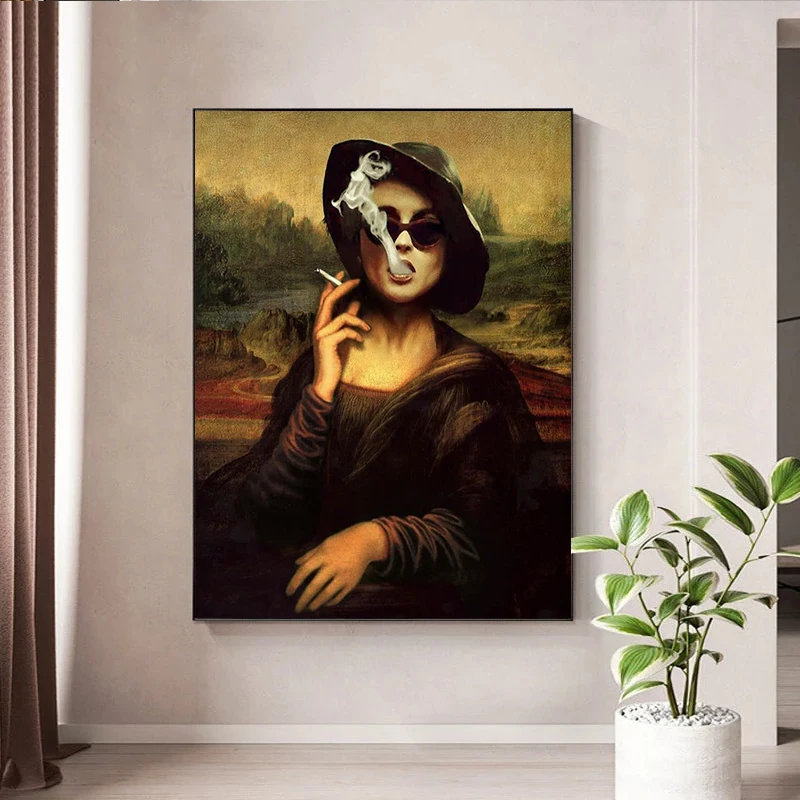 Забавная картина на холсте Dream Na Lisa украшение для курения настенная HD печатные
