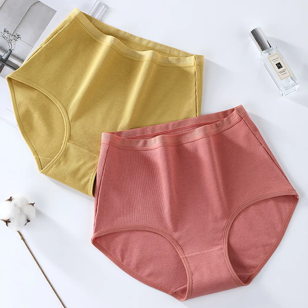 

High Waist Women's Underwear Soft Cotton Comfortable Panties Solid Color Female Sexy Seamless Briefs Seamless Shaper Intimate