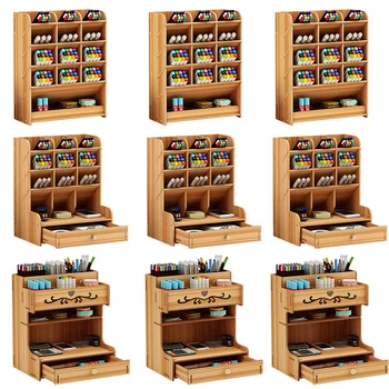 Wooden Desk Stationery Organiser 1