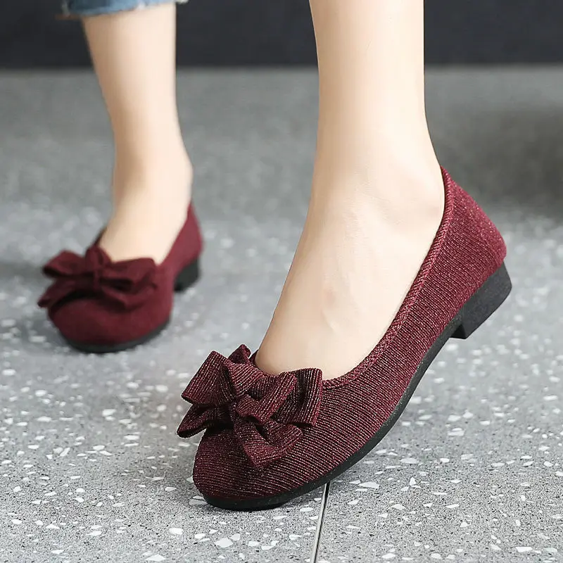 Women Casual Boat Shoes 2021 New Ladies Slip On Ballet Flats Comfy Soft Zapatos Mujer Red Walking Footwear 2021 Spring New Style