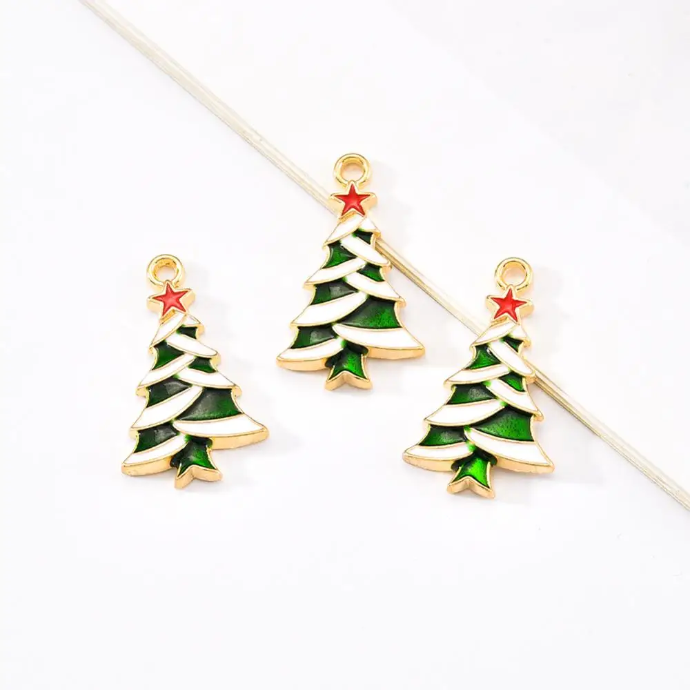 

20 шт., подвески в форме рождественской елки с эмалью, 27x16x2,5 мм