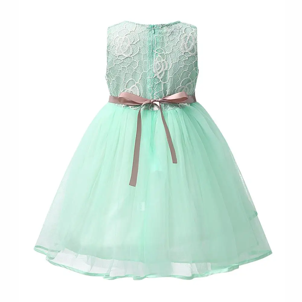 Кружевное платье без рукавов для девочек Цветочное детское Пышное Платье