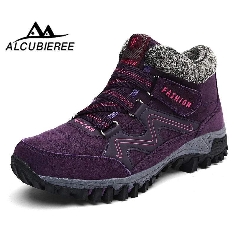 Женские зимние ботинки Популярные женские ботильоны на танкетке Нескользящие