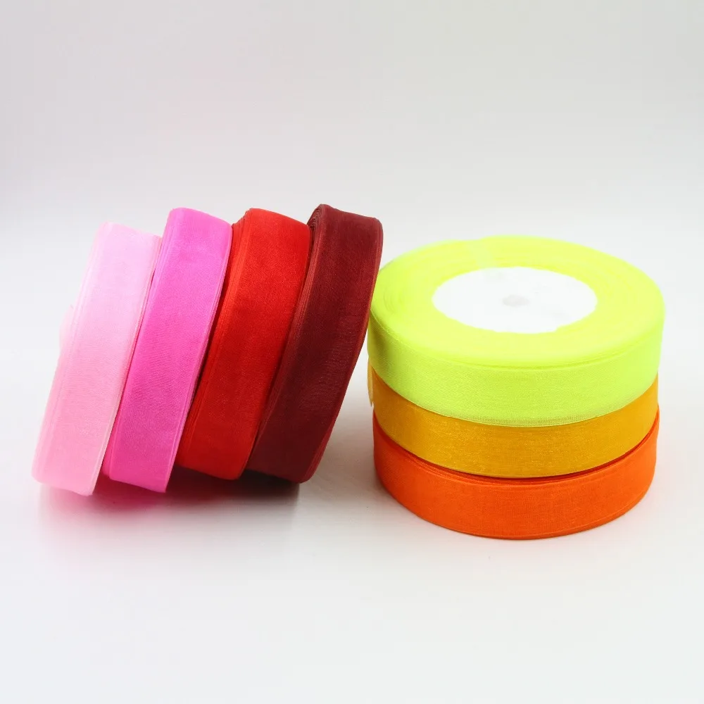 Organza Ribbon 50yards/roll Wholesale gift wrapping wedding party decoration Christmas silk ribbons lace fabric 25/40mm | Дом и сад