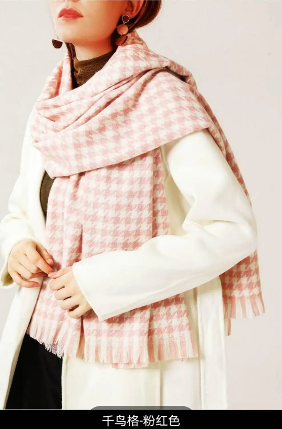 Женский Большой модный твидовый шарф шаль из искусственного кашемира осень и