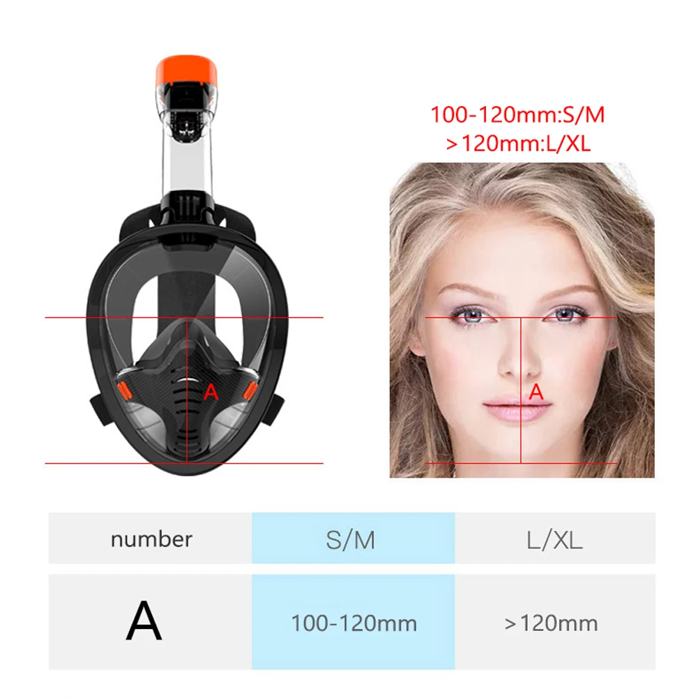 

Snorkeling Full Face Mask Contained Underwater Breathing Apparatus Full Dry Silicone Diving Apparatus Anti-Fog Wide View