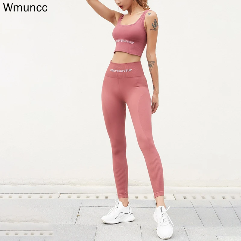 Бесшовные женские леггинсы Wmuncc спортивная одежда для фитнеса и активного отдыха