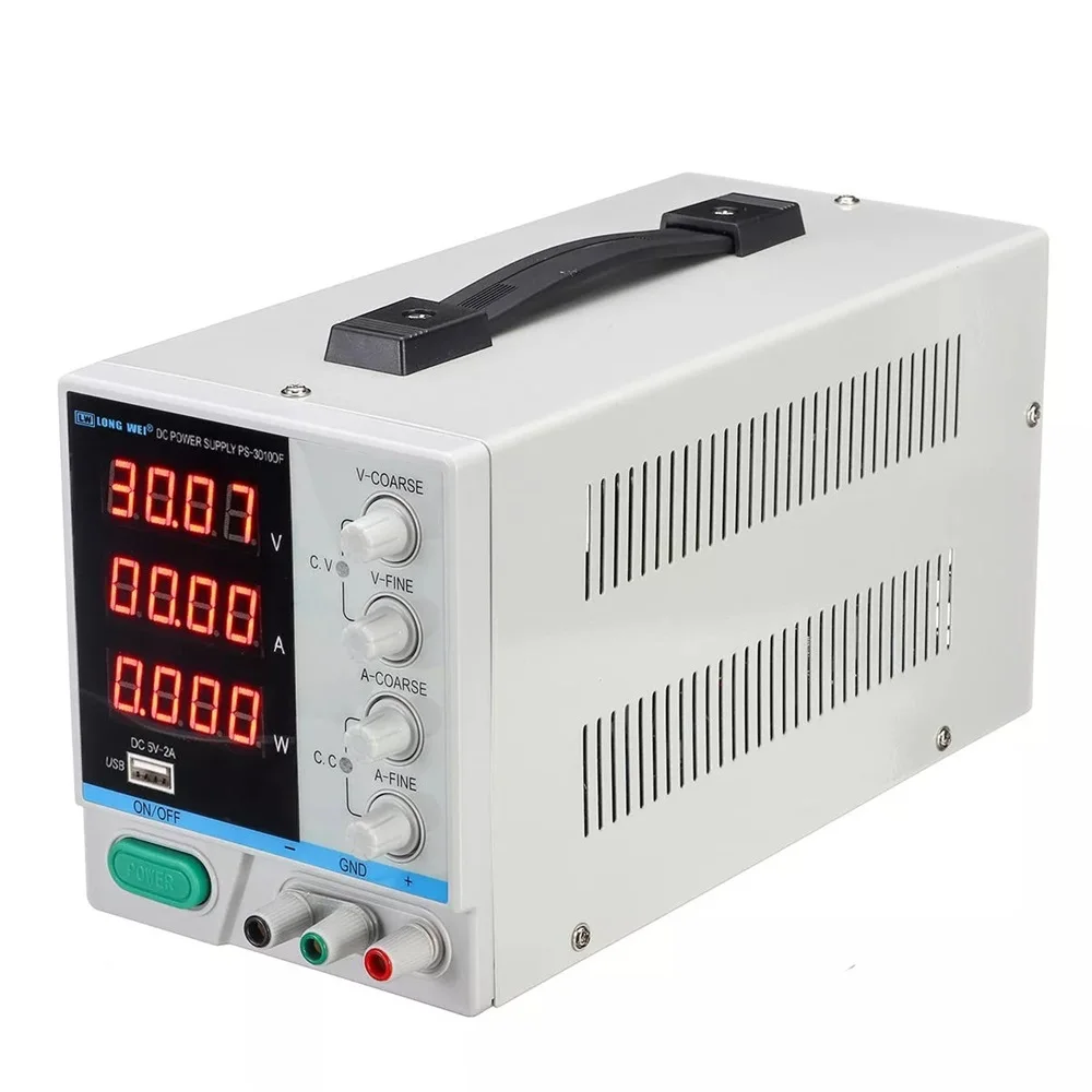 LONG WEI PS-3010DF Adjustable LED Digital Display DC Power Supply 110V/220V 30V 10A Switching Regulated 5V 2A USB | Обустройство дома