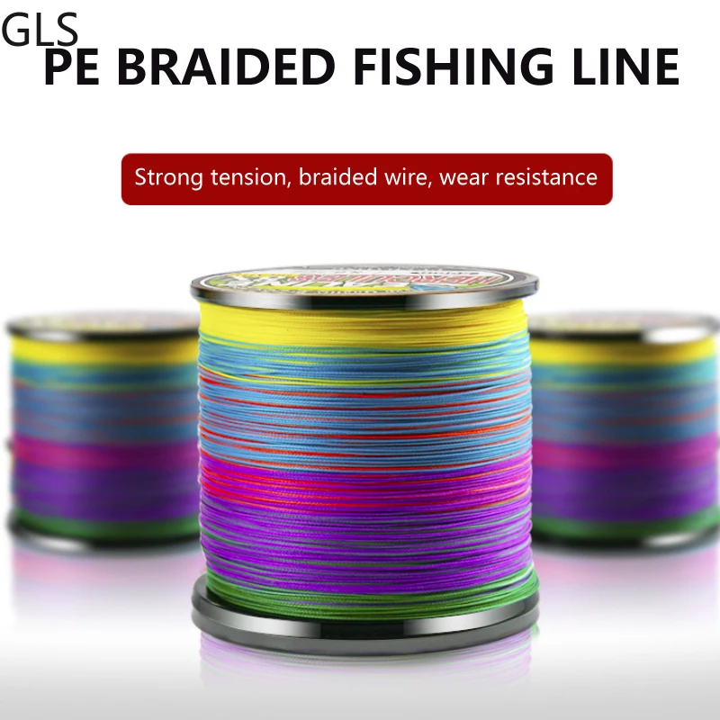 500M Multicolor 4 Strands/8 Strands Weave Strong PE Multifilament Fishing Line Outdoor Saltwater Carp Fishing Line