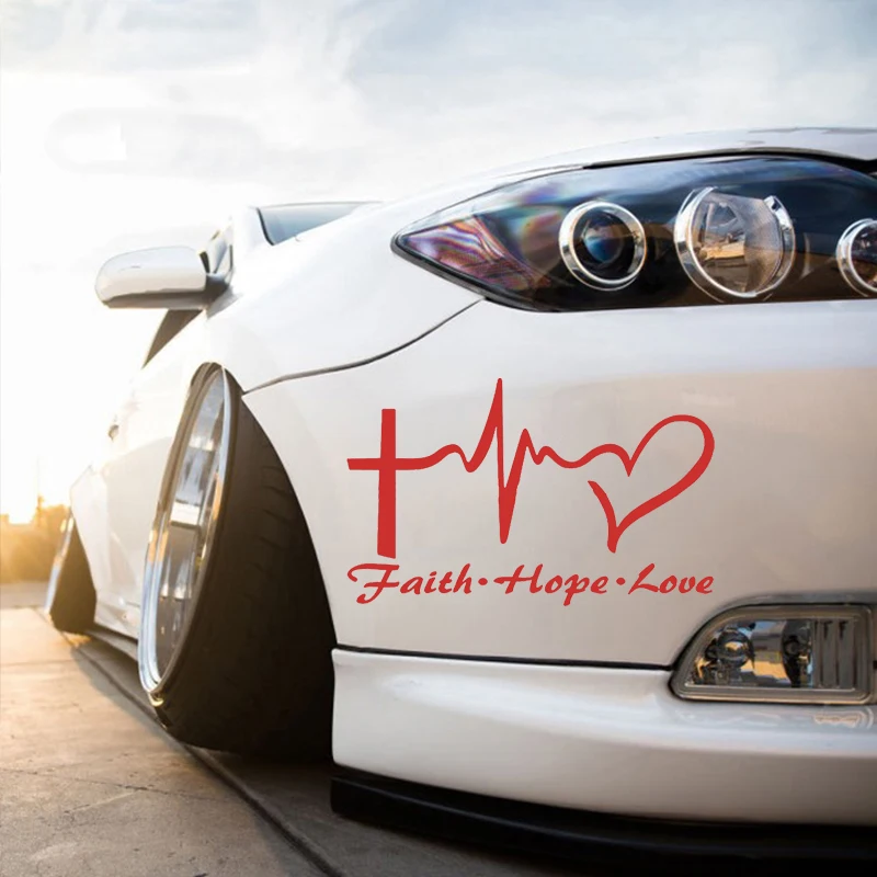 Автомобильный стикер Вера Надежда Любовь виниловый мультяшный Иисус
