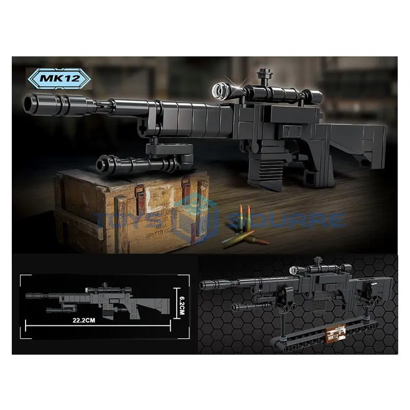

The AWM M24 Vector MK12 Guns Model Building Blocks MOC Bricks Set With Military Weapons Action Figures Gifts Toys For Children