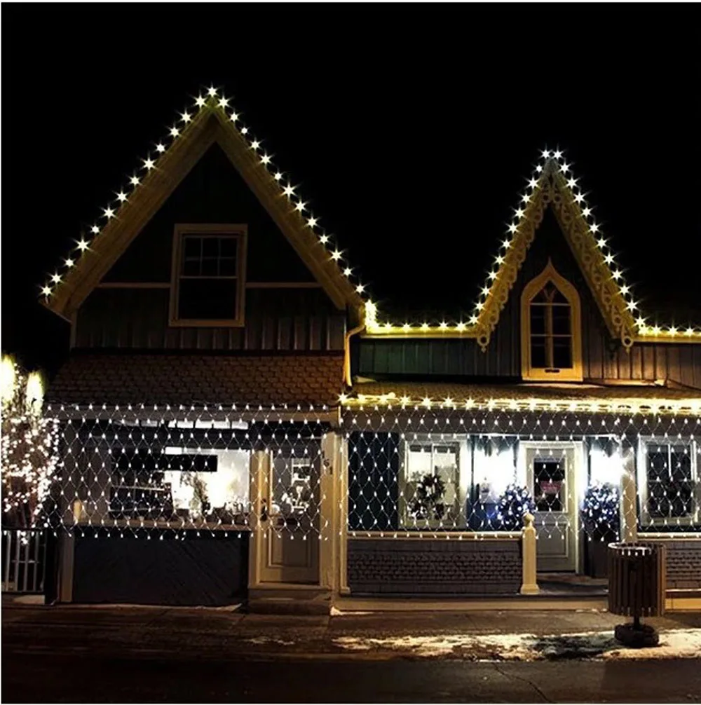 

4mx6M 1.5MX1.5M 2x3M Christmas Garlands LED String Christmas Net Lights Fairy Xmas Party Garden Wedding Decoration Curtain Light