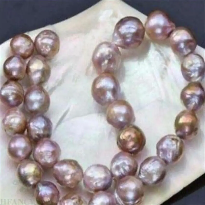 

12-13mm Huge Multi-color Baroque Pearl Necklace 18inch 14k teardrop mesmerizing AAA diy wedding cultured natural gorgeous