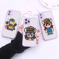 anime dr slump arale phone case transparent matte for iphone 7 8 11 12 s mini pro x xs xr max plus cover shell