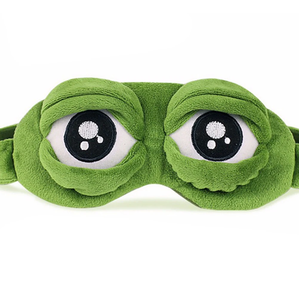 Soft 3D FROG Sleeping Mask Eyeshade Eye Cover Travel Cartoon Long Eyelashes Eyeshade Blindfold Gift For Women Girls