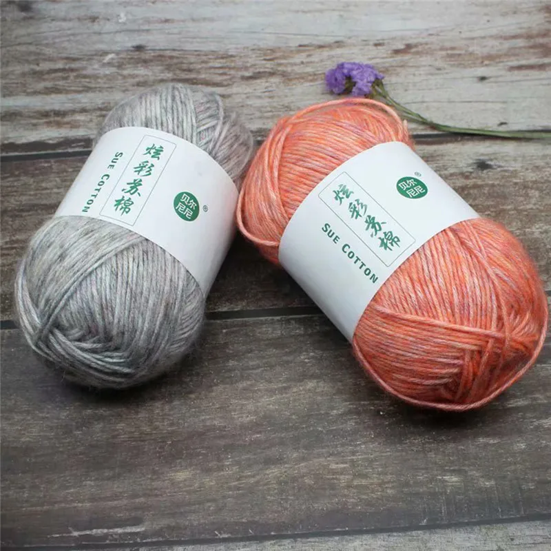 Цветная хлопчатобумажная замшевая пряжа для шарфов ручной работы с узелком