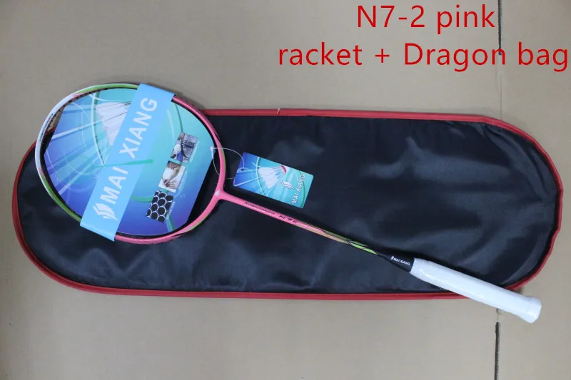 pink Dragon bag N7-2 ракетки для бадминтона nano carbon высокое качество N7II ракетка для бадминтона - Color: pink Dragon bag