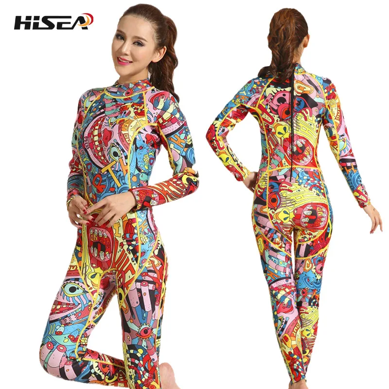 

Женский неопреновый гидрокостюм Hisea с длинным рукавом 3 мм, гидрокостюм с принтом звездного неба