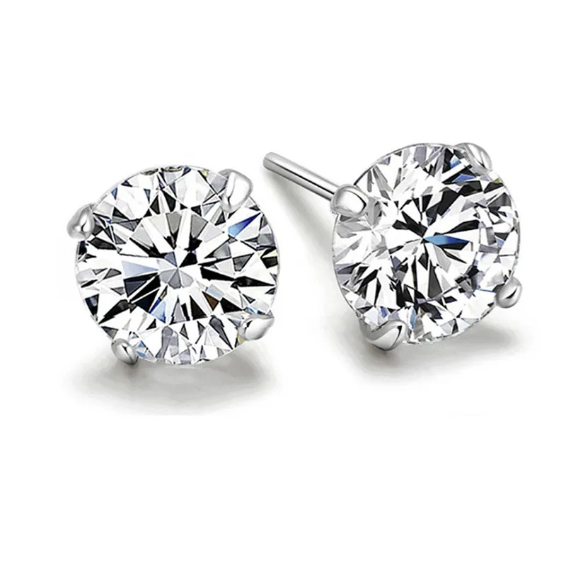 925 пробы серебряные серьги гвоздики для женщин Four Prong SONA Stone Trendv подарок на