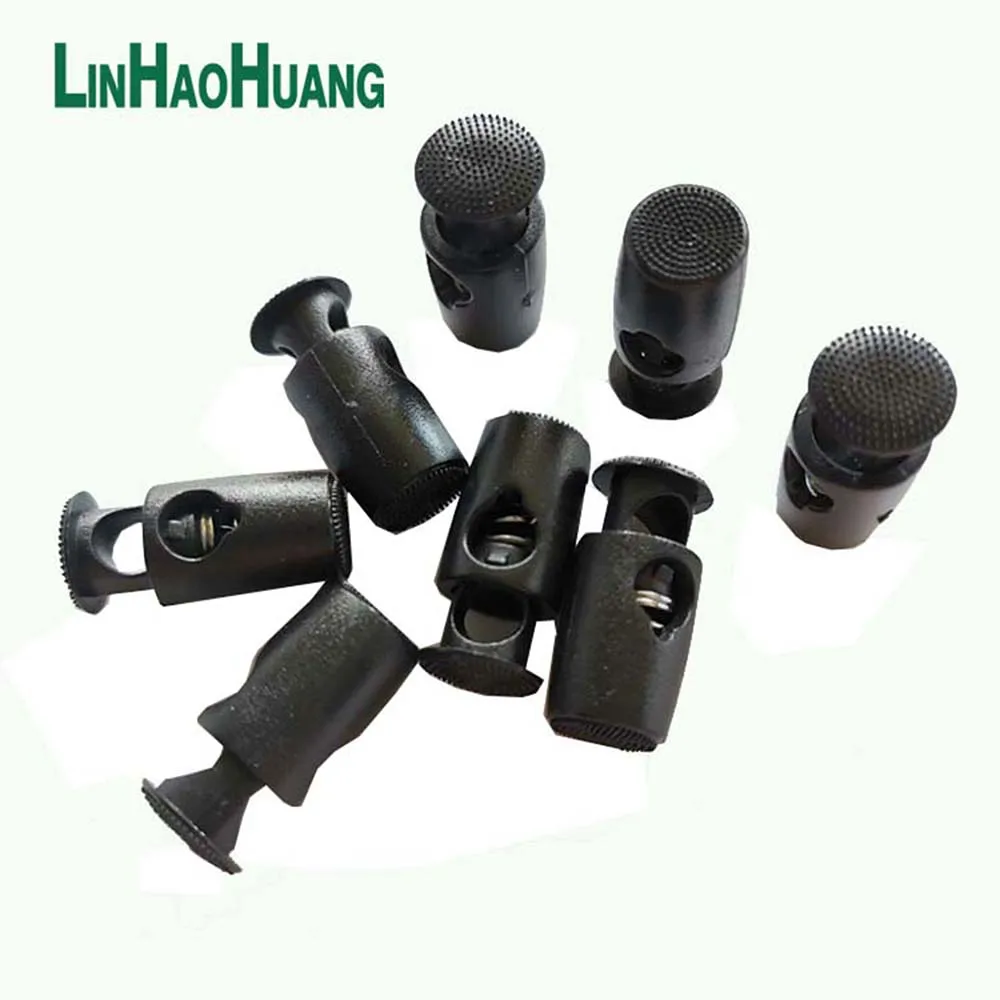 100 шт маленький черный пластиковый тумблер Пружинная Застежка заглушка одно