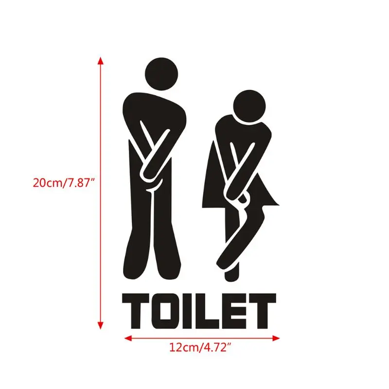

Removable Cute Man Woman Washroom Toilet WC Sign Stickers Family DIY Home Decor