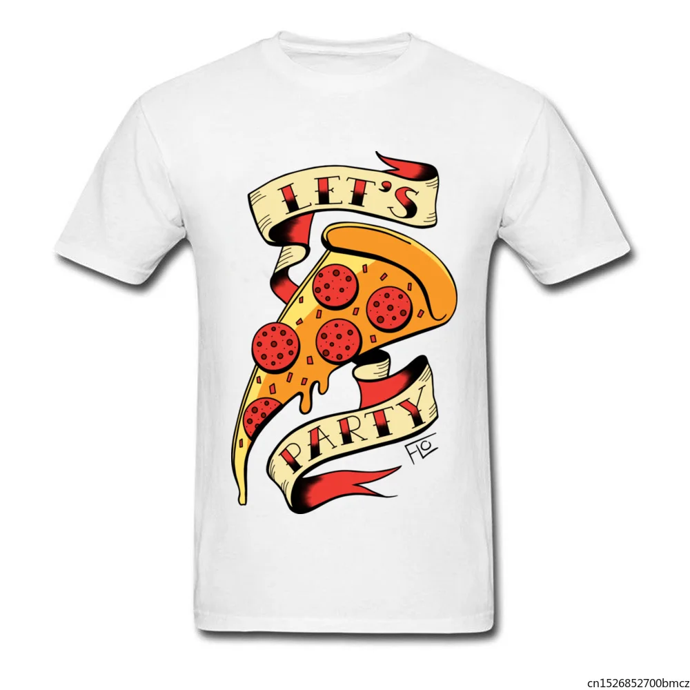 

Old School Tattoo Pizza Lets Party Team T Shirt Anti-Pilling Retro Drawing Women T-Shirt