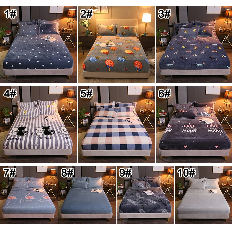 

Warmth Heating Micro Fleece Extra Soft Cozy Velvet Plush Fitted Sheet with Pillowcase LAD-sale