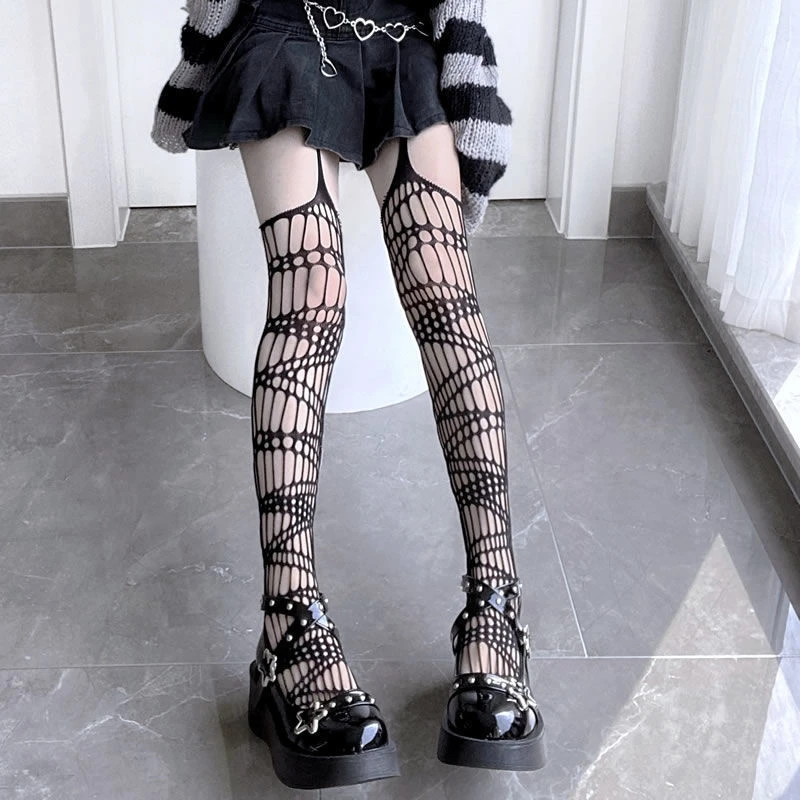 Women Tights Stockings Sexy Spider Web Fishnet Mesh Pantyhose New Anti-Snagging Lolita Calcetines Club Party Fish Net Stockings