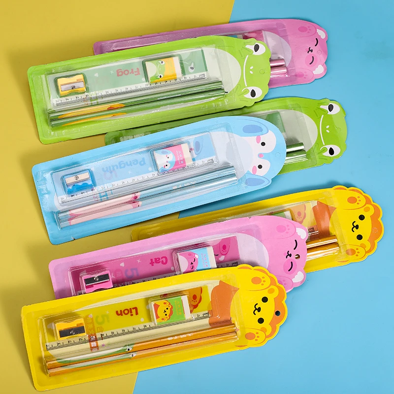 

Christmas Series Kids Stationery Students Ruler Pencil Eraser Pencil Sharpener Kit School Rewards Supplies Wholesale