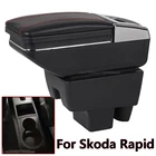 Для Skoda Rapid 2013 - 2021 поворотный подлокотник коробка центральный магазин Содержание хранения салона автомобиля-Стайлинг подстаканник с