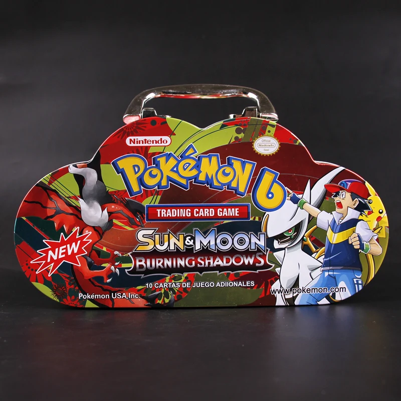 Портативная железная коробка карты покемонов английская версия коллекция