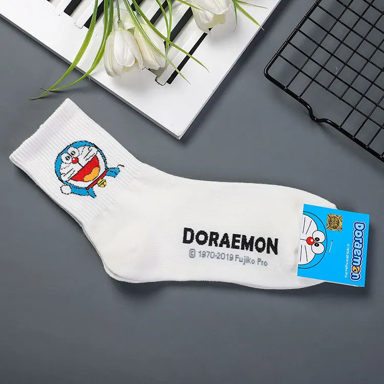 1 Doraemon Dorami Doraemon носки с символикой аниме Nobita Nobi Minamoto Shizuka Konta Takeshi милые забавные женские весенние удобные белые хлопковые корейский носок - Цвет: 1 Doraemon