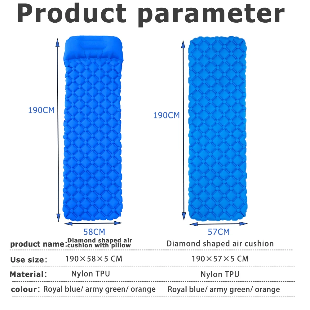 Кемпинг коврик для сна Открытый 3 цвета надувная Сверхлегкая мебель кровать