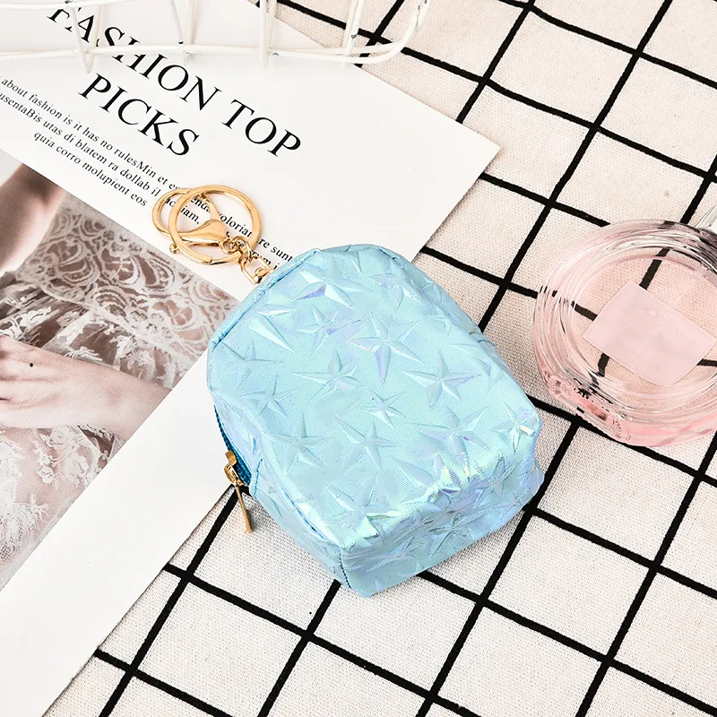 Маленькая квадратная сумка однотонный двусторонний Кошелек для монет с