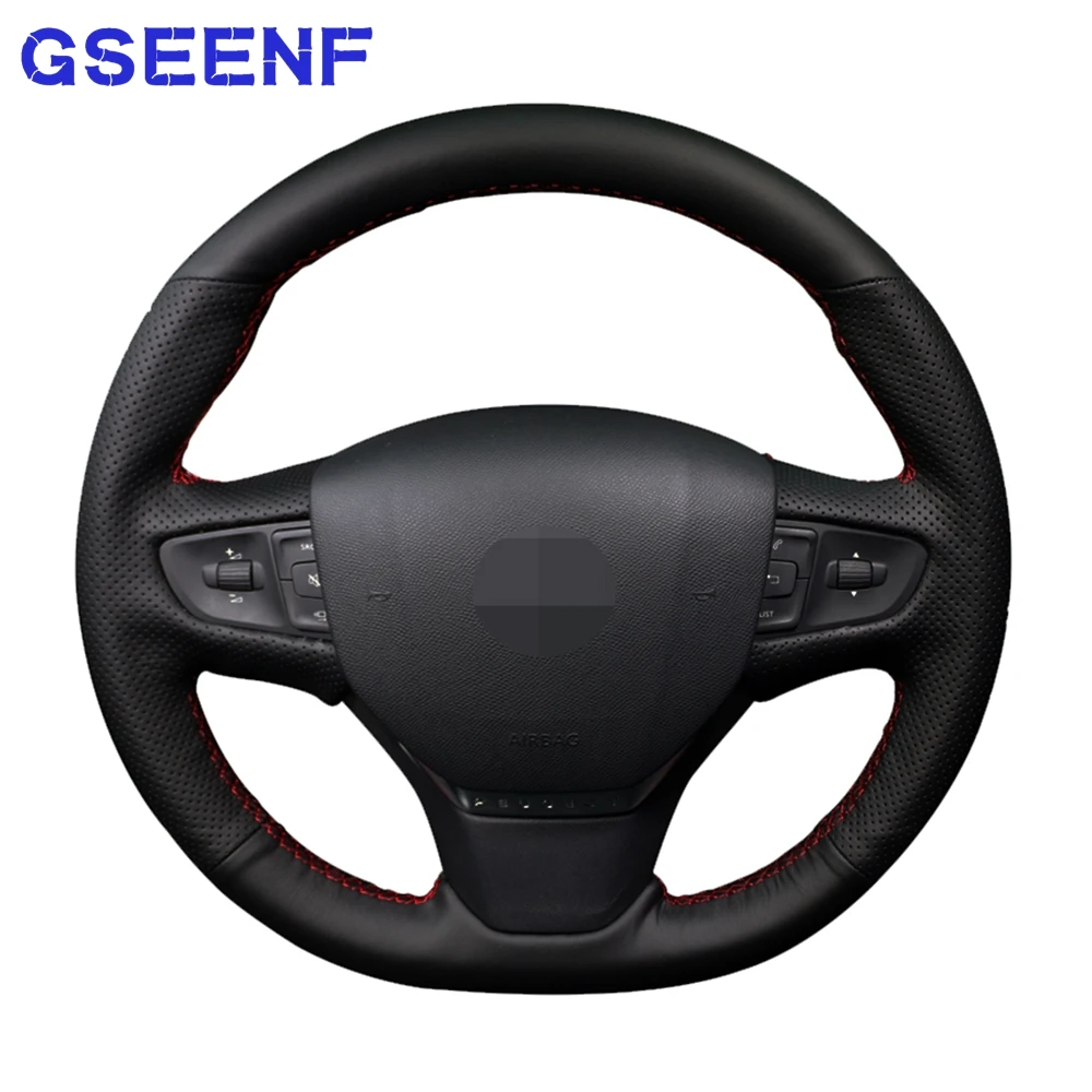 

Накидка из искусственной кожи, долговечная, мягкая, черная, для Peugeot Чехлы рулевого колеса автомобиля, 408, 2015