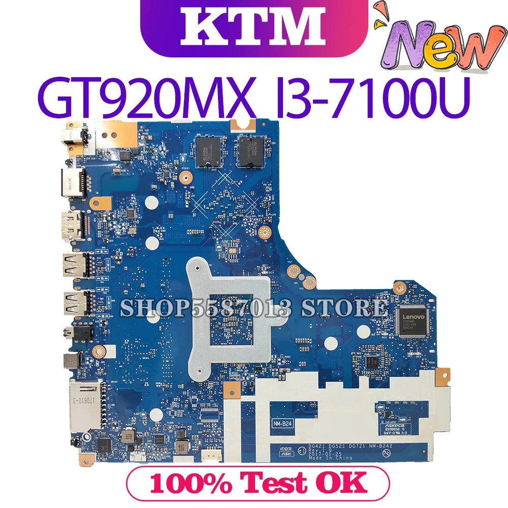 

NM-B242 Laptop motherboard for Lenovo Ideapad 320-15ISK 320-15ISKB original mainboard 4GB-RAM I3-7100U GT920MX