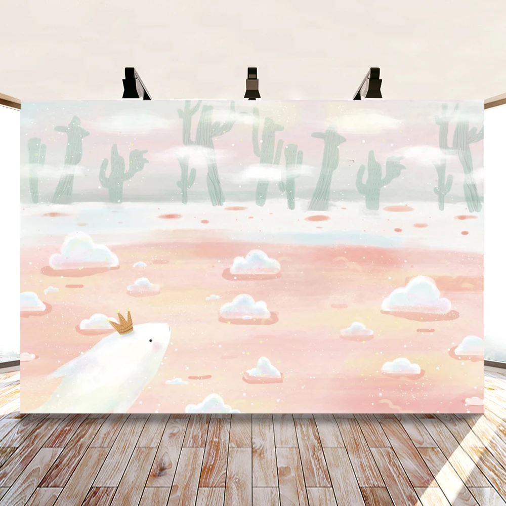 Фон для фотосъемки Yeele с изображением мультяшного кактуса снов облаков