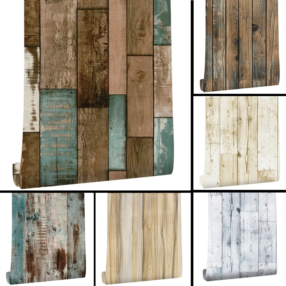 

6M Waterproof 3D Wood Grain Wallpaper Self Adhesive PVC Vinyl Living Room Kitchen Cabinet Furniture Renovation Door Wall Sticker