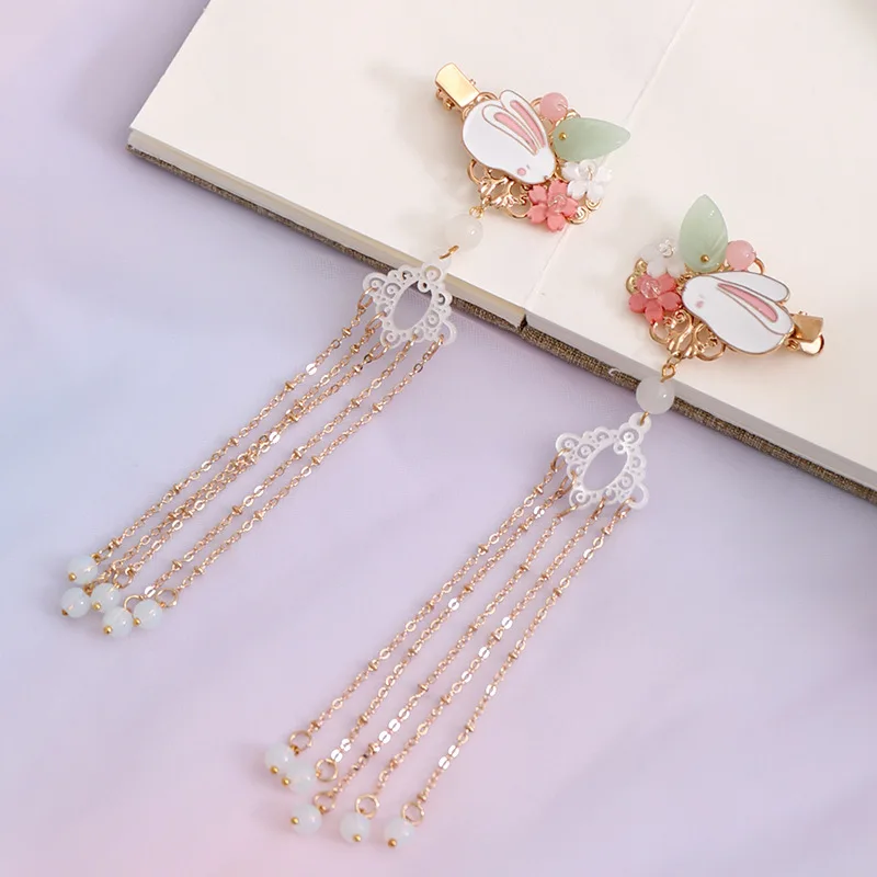 Женские заколки для волос с бусинами FORSEVEN 1 пара длинных заколок кисточками в