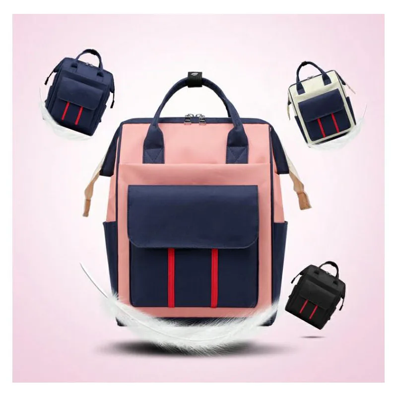 

New multi-function fashion large capacity insulation Mummy bag Korean version of canvas women's backpack pregnant women bag