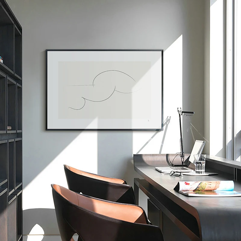 Современное украшение холст живопись черный белый постер и печать гостиная