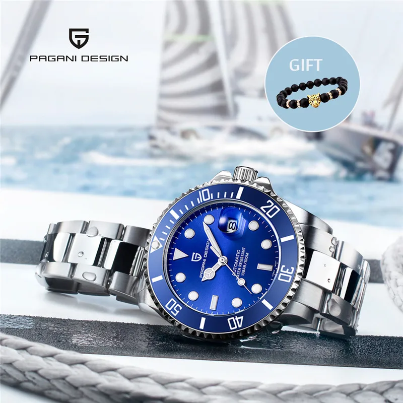 

PAGANI DESIGN 2020 New Blue Mens Mechanical Watches For Men Automatic Watch Men Luxury Fashion Full Steel Watch NH35A Wristwatch
