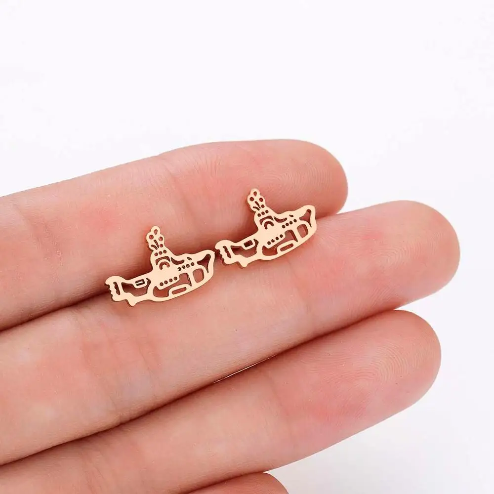 CHENGXUN серьги гвоздики в форме подводной лодки для женщин и девушек с лодкой океана