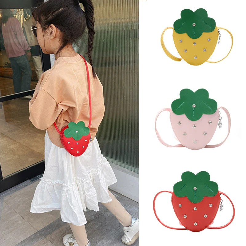 

Cute Baby Mini Coin Bag Fruit Strawberry Crossbody Bag for Kids Small Coin Pouch Kawaii Little Girl Purse
