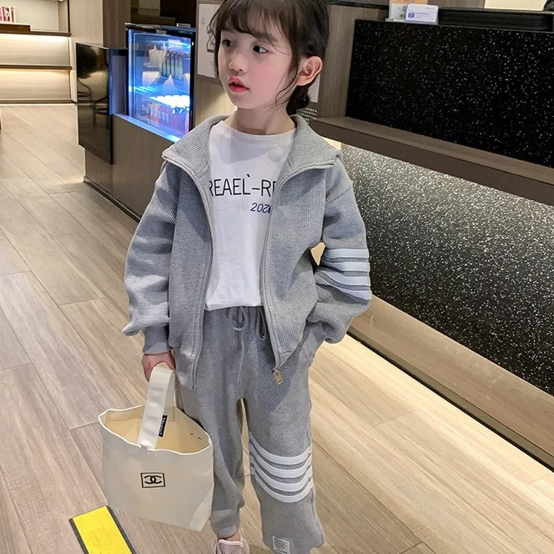 

Girls Suits Coat +Pants 2Pcs/Sets 2021 Popular Thicken Winter Autumn Warm Toddler Kids Cotton Sport Sets Formal Children Clothin