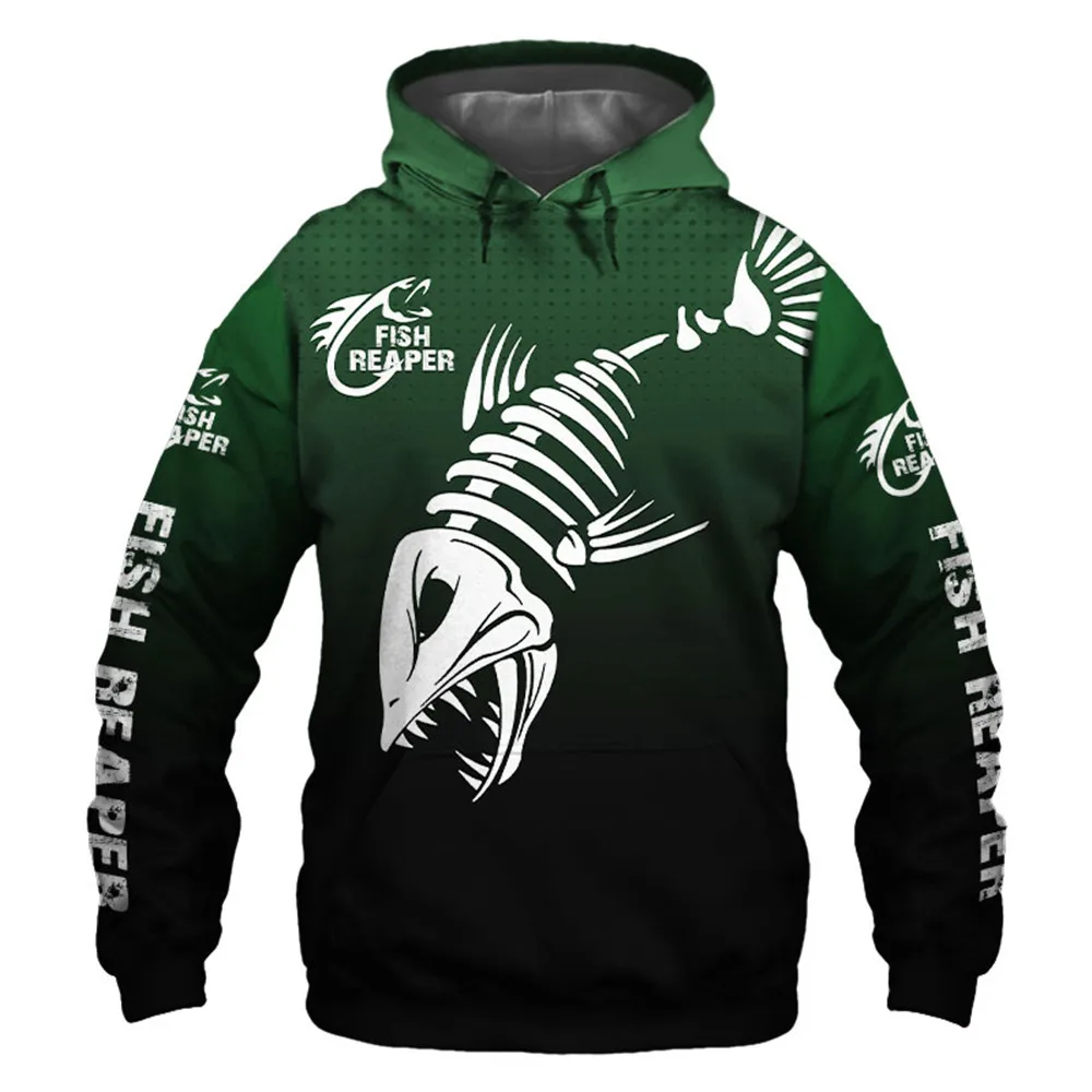 Модные мужские толстовки с 3D принтом рыбы Reaper повседневный спортивный костюм