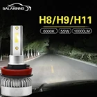 H8 H9 H11 светодиодные Автомобильные фары 6000K белые Автомобильные противотуманные фары 110 Вт передние фары 12 в фары лм комплекты сверхъярких фар ближнего и дальнего света