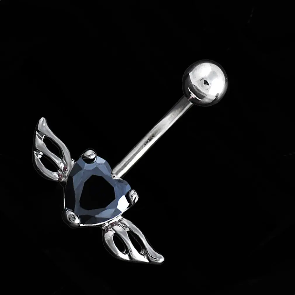 Креативные кольца Стразы в форме сердца крыльев пупка ювелирные изделия для тела