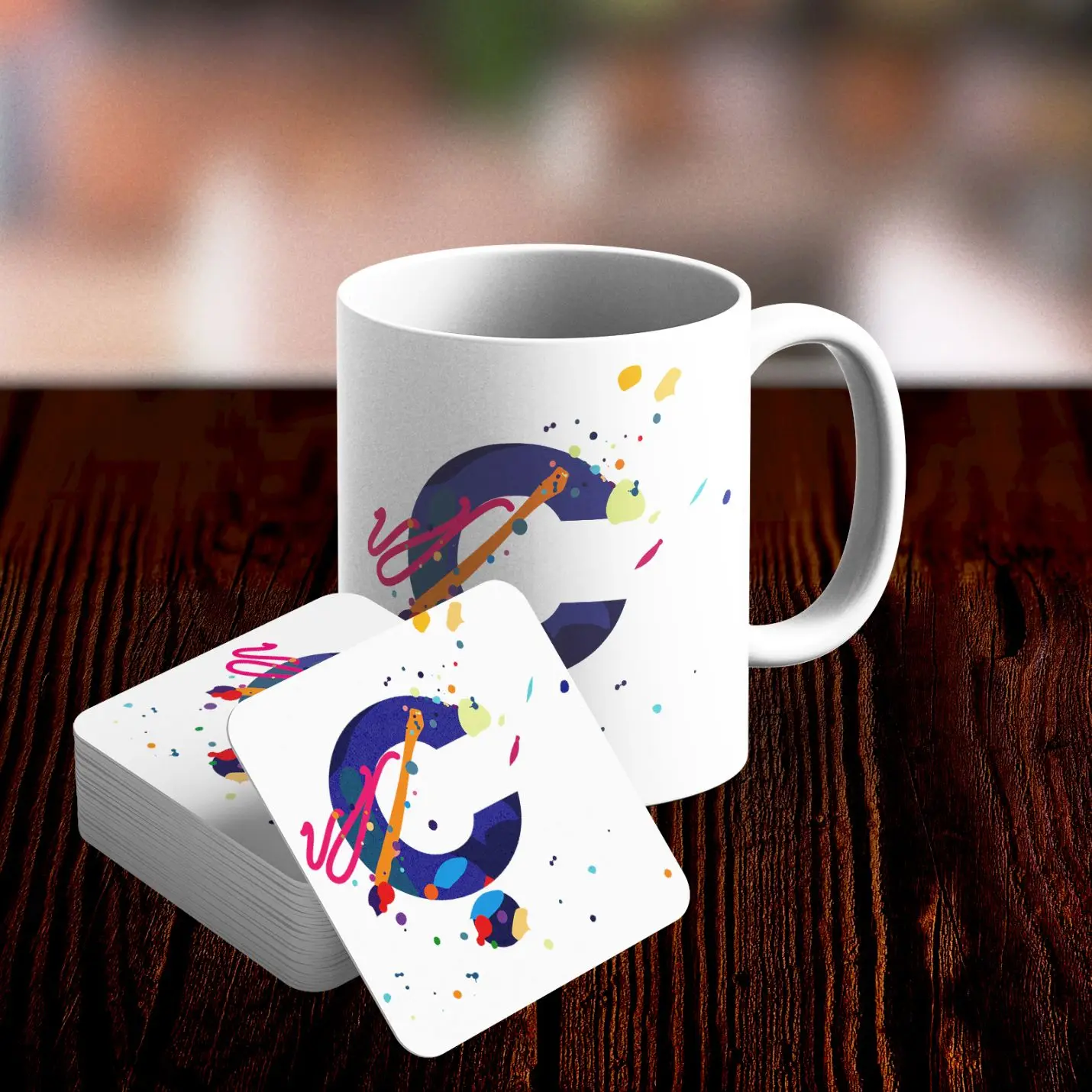 

O Letter Design Mug and Cup Coaster Set