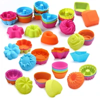 new 24pcs silicone cake cupcake cup cake tool bakeware baking silicone mold cupcake muffin cupcake for diy kitchen cooking tools